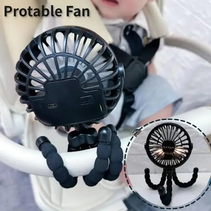 Portable Octopus Fan, USB Rechargeable Handheld Electric Fan, Adjustable Flexible Tripod Fan, Compact Handheld Fan for Travel...
