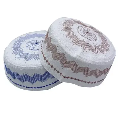 Islam Homme Hat Men's Skull Cap Ramadan Eid Cotton Embroidery Islamic Man Prayer Hat Muslim Men Clothing Jewish Kufi Hat