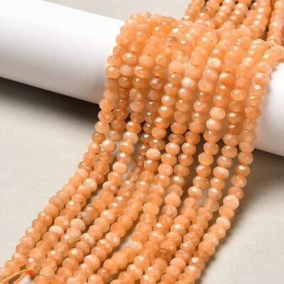 Dyed Natural Malaysia Jade Rondelle Beads Strands