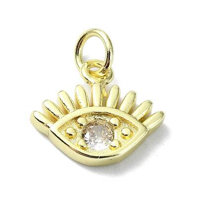 Eye Theme Brass Micro Pave Cubic Zirconia Charms