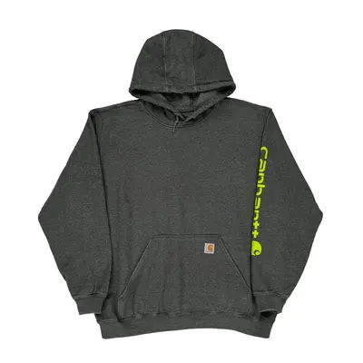 Carhartt Oversized Hoodie - XL Grey Cotton Blend