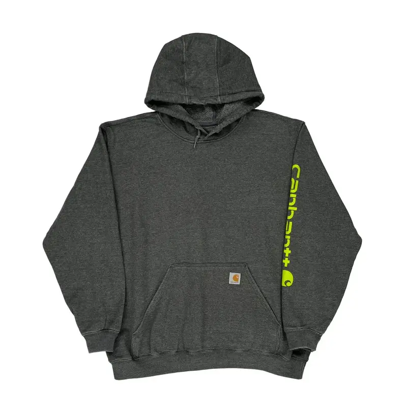 Carhartt Oversized Hoodie - XL Grey Cotton Blend