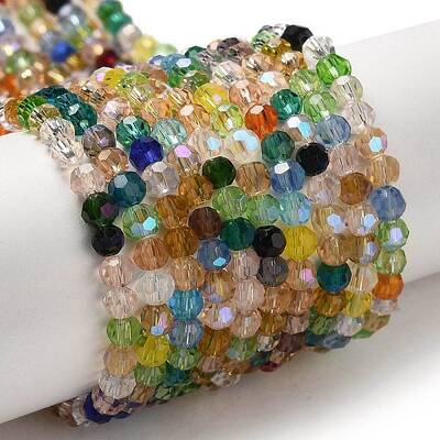 Electroplate Transparent Glass Beads Strands