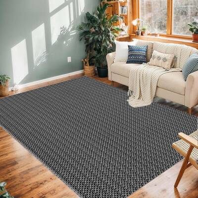 Garvee Area Rug 9x12 Washable for Living Room, Low Pile Non-Slip Floor Carpet Faux Woven Printed Rug, Stain Resistant Non-She...