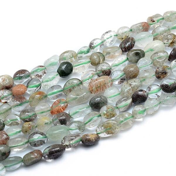 Natural Lodolite Quartz Beads Strands