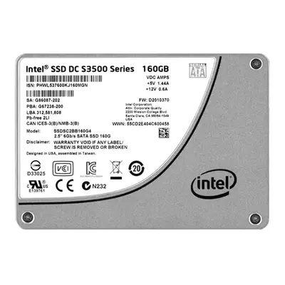 SSDSC2BB160G4 Intel DC S3500 160GB Multi-Level Cell SATA 6Gb/s 2.5-Inch Solid State Drive