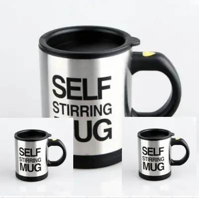 Automatic  Self Stirring  Smart Mixer Thermal Cup | Color: 3pcs Black
