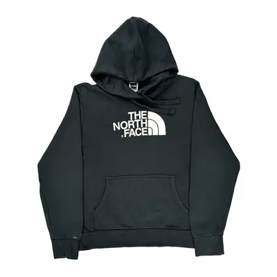 The North Face Spellout Hoodie - Large Black Cotton Blend