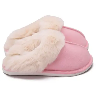 Winter  House Slip Resistant Slippers  Plush Faux  Fluffy Flats Slippers Warm Slide Shoes for Women