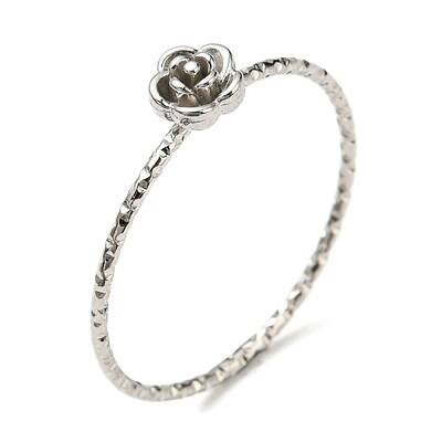Non-Tarnish 304 Stainless Steel Rose Flower Finger Ring