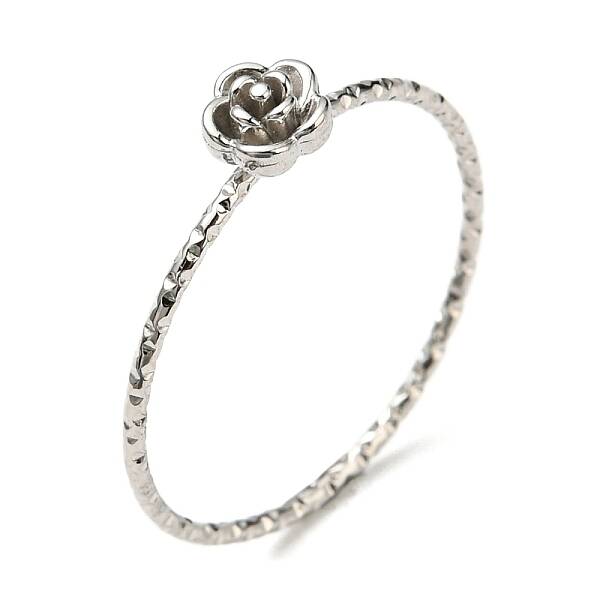 Non-Tarnish 304 Stainless Steel Rose Flower Finger Ring