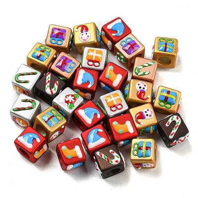 Christmas Acrylic European Beads