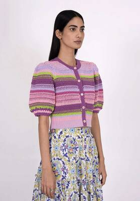 Cardigan Celeste Ss C Celeste Ss Cardi Multi-Weave | Color: MULTI WEAVE | Size: L