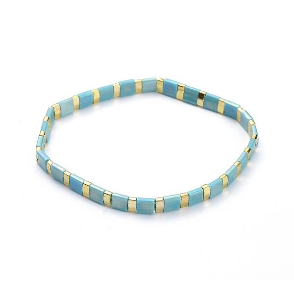 Rectangle Glass Seed Beads Stretch Bracelets