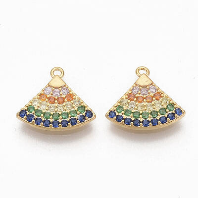 Brass Colorful  Cubic Zirconia Charms