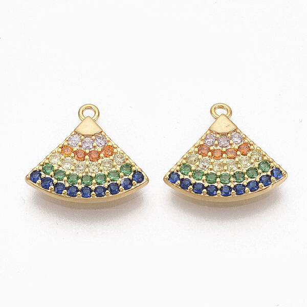 Brass Colorful  Cubic Zirconia Charms