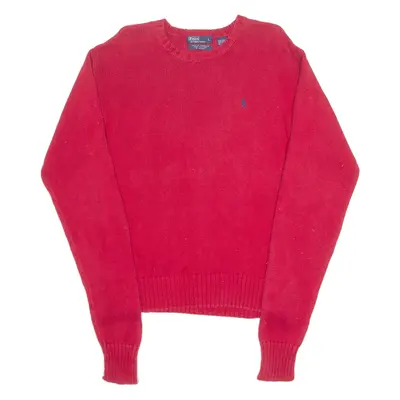 POLO RALPH LAUREN Mens Jumper Red Waffle Knit L