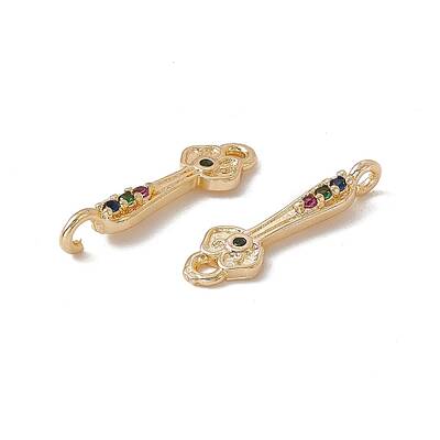 Brass Pave Colorful Cubic Zirconia Connector Charms