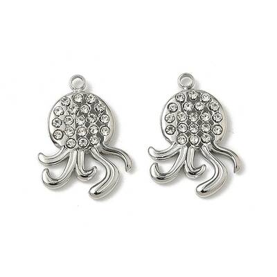 304 Stainless Steel Rhinestone Pendants