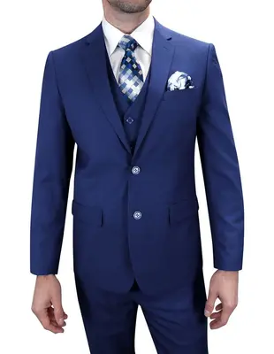 Men's 3 Piece Wool Suit Bold Colors 100% Wool Statement
