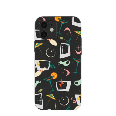 Black Mid Century Modern Party iPhone 12/ iPhone 12 Pro Case