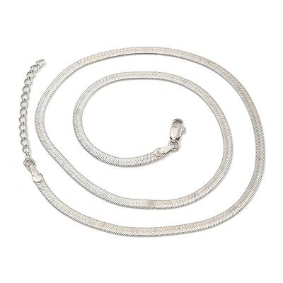 Brass Flat Snake Chain Necklaces for Women