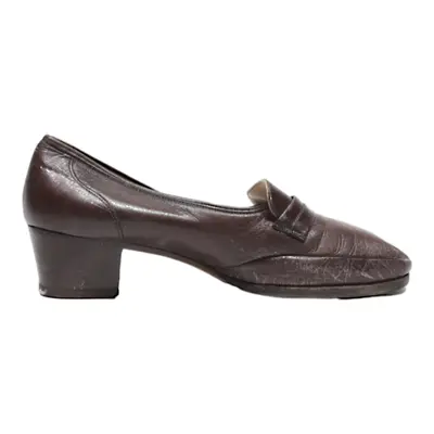 BALLY Loafer Shoes Brown Leather Womens UK 6