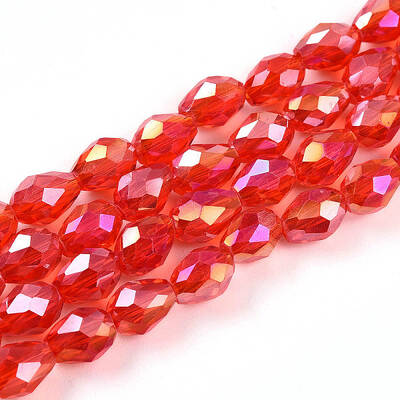 Transparent Electroplate Glass Beads Strands