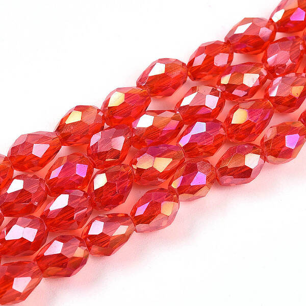 Transparent Electroplate Glass Beads Strands