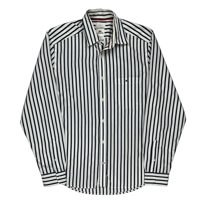 Lacoste Striped Shirt - Medium Blue Cotton