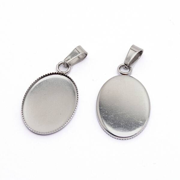 Stainless Steel Pendant Cabochons Setting