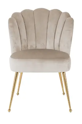 Scalloped Khaki Velvet Chair | OROA Pippa