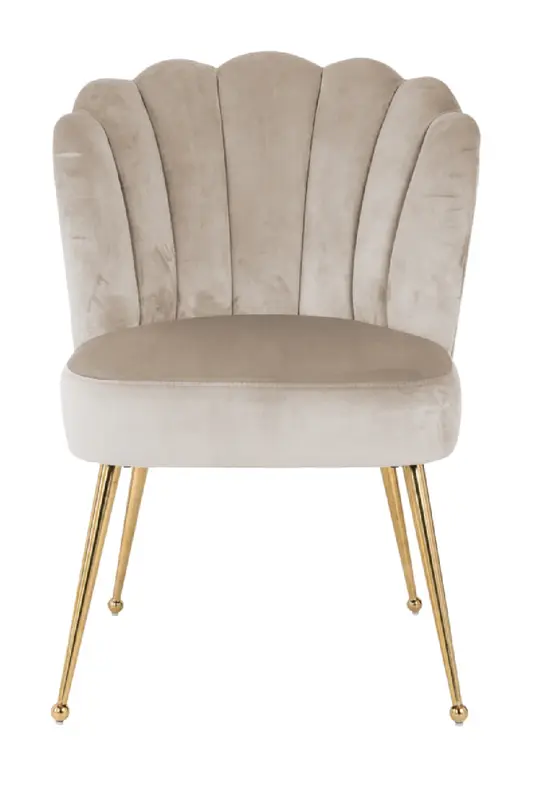 Scalloped Khaki Velvet Chair | OROA Pippa