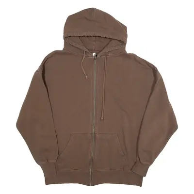 SUBDUED Womens Brown Hoodie Full Zip S