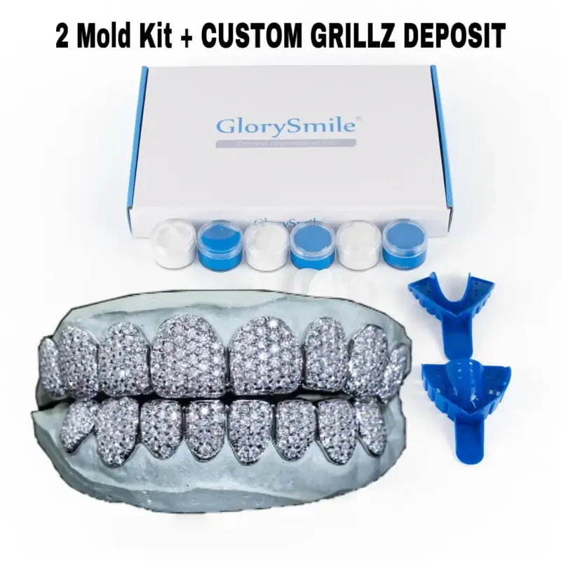 SSS Customization of Moissanite S925 Silver Hip-hop Grills Mold kit deposit Sets