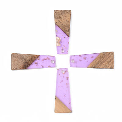 Transparent Resin & Walnut Wood Pendants