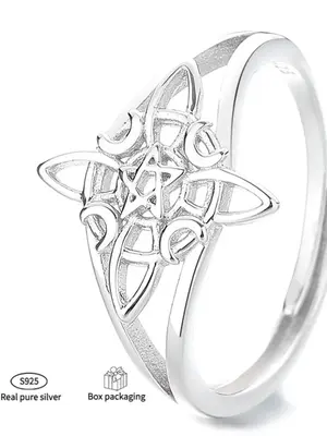 S925 Sterling Silver Hollow Out Design Ring, Fashion Jewelry for Party, Daily Clothing Decor, Trendy All-match & Exquisite Je...