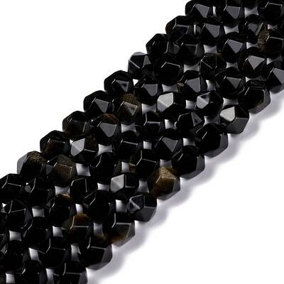 Natural Golden Sheen Obsidian Beads Strands
