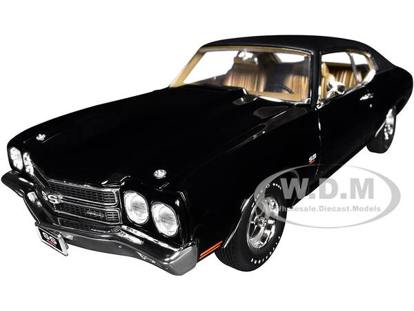 1970 Chevrolet Chevelle SS 454 Tuxedo Black with Gold Interior Limited Edition to 460 pieces Worldwide 1/18 Diecast Model Car...