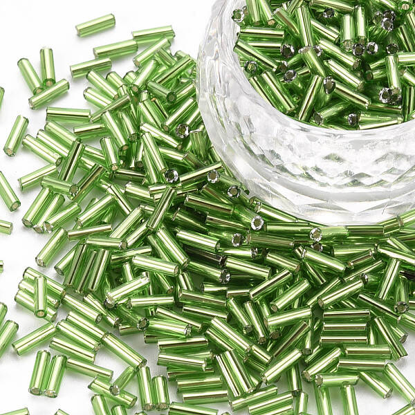 Plated Glass Bugle Beads