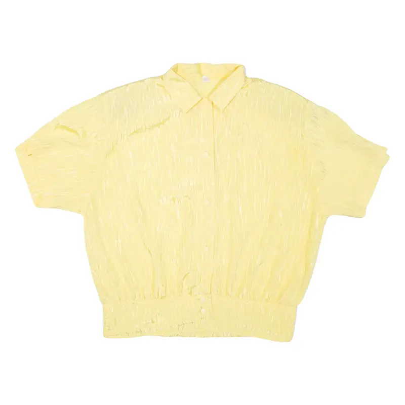 Womens Printed Shirt Yellow Collared L