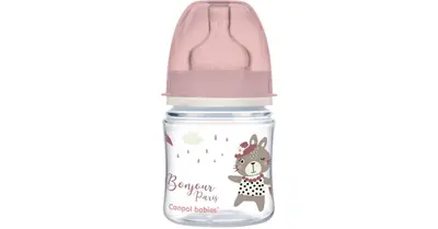Canpol babies Bonjour Paris baby bottle 0m+ pink 120 ml