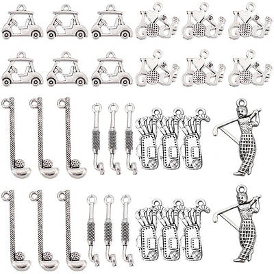 60Pcs 6 Style Tibetan Style Alloy Pendants