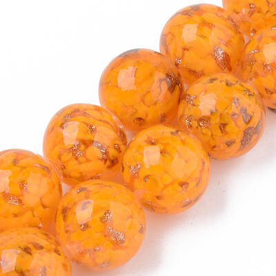Handmade Gold Sand Lampwork Beads