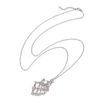 Crystal Stone Cage Pendant Necklaces