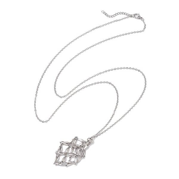 Crystal Stone Cage Pendant Necklaces