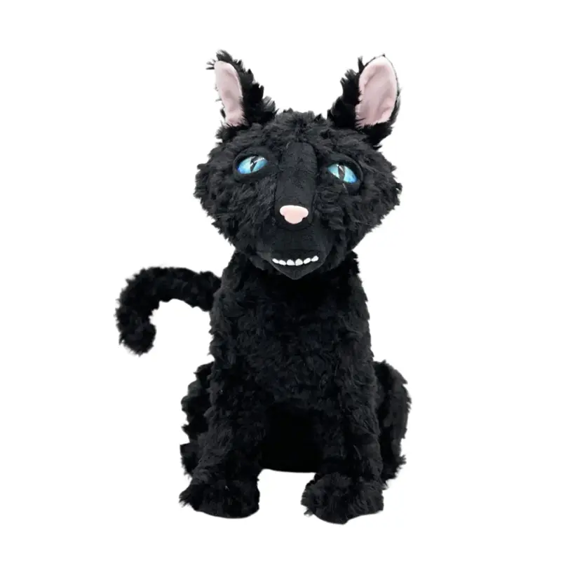 34cm/13.38in Black Cat Plush Toy, Cute Cat Plushie, Stuffed Animal Anime Doll, Desk Ornament, Decorative Toy, Perfect Toy