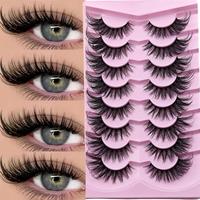 Natural False Eyelashes, 8 Pairs Curling Faux Cluster Lashes, Volumized False Eyelashes for Women and Girls Eye Makeup Enhanc...