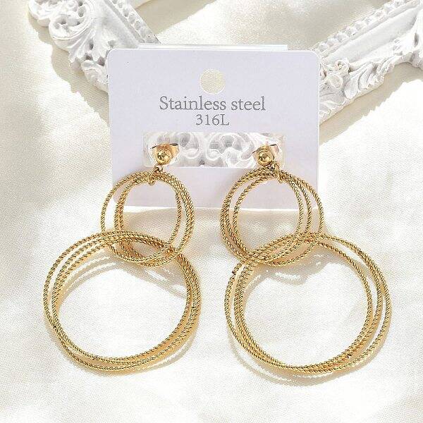 304 Stainless Steel Dangle Stud Earrings