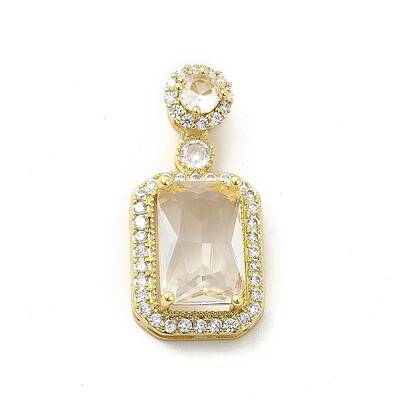 Brass Micro Pave Clear Cubic Zirconia Pendants